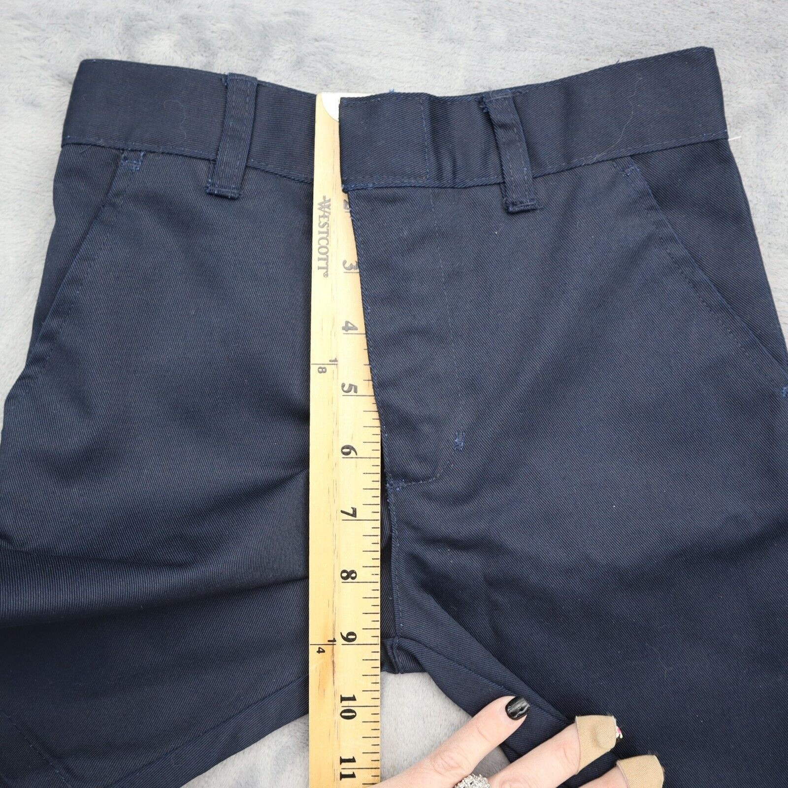 American School Uniform Shorts Boys 5 Blue Adjustable Elastic Waist Button