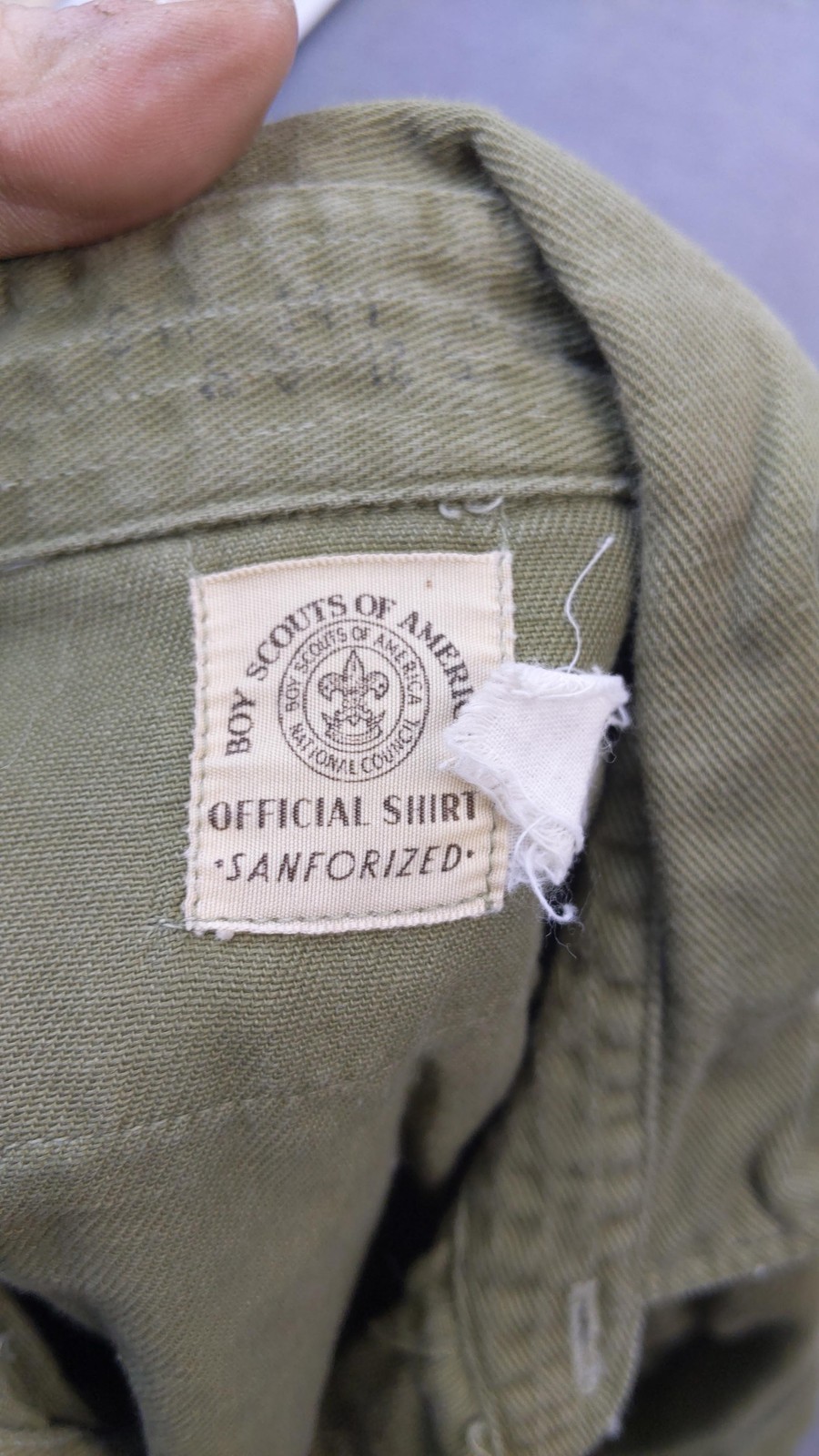 Vintage Boy Scouts Of America Shirt Boys XS Green Twill Button Front Uniform