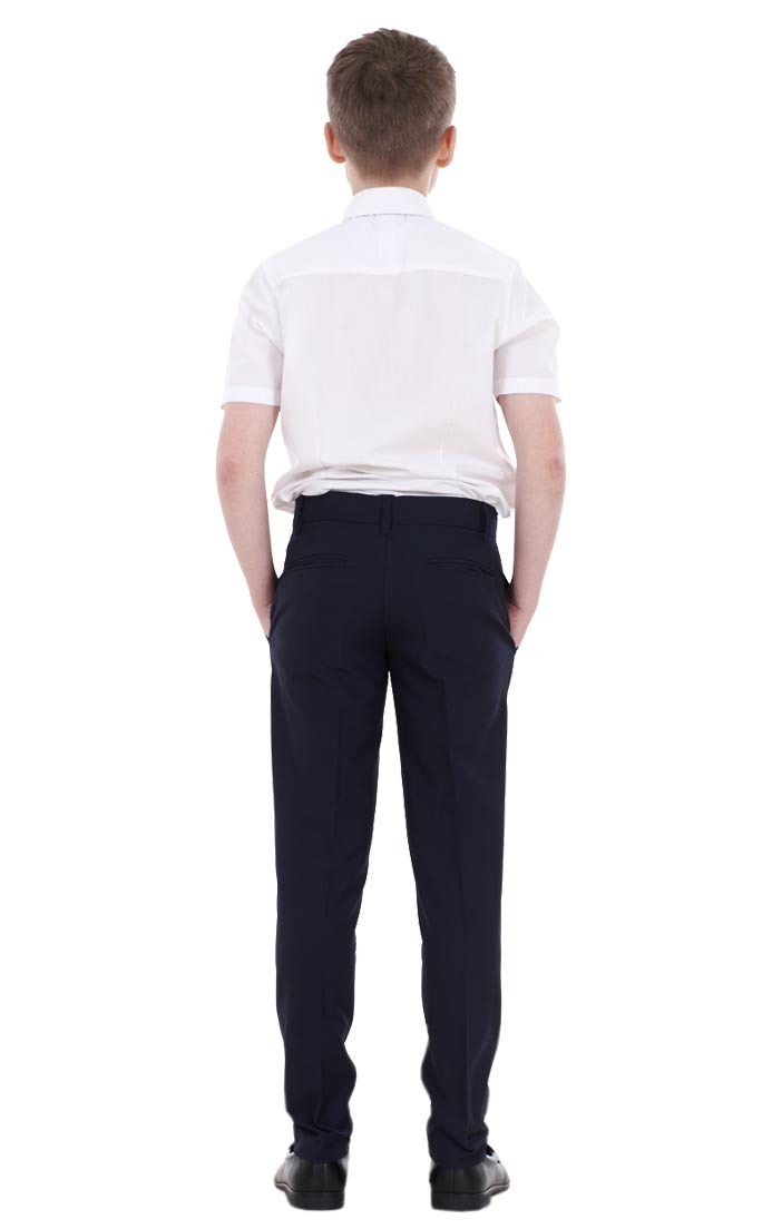 Boys ex BHS Slim Fit Skinny Grey Adjustable Waist Black School Trousers