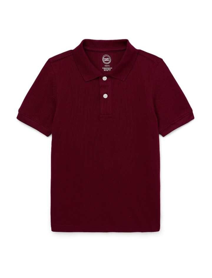 Wonder Nation Boys School Uniform Short Sleeves Pique Polo Shirt Choose Size (DM