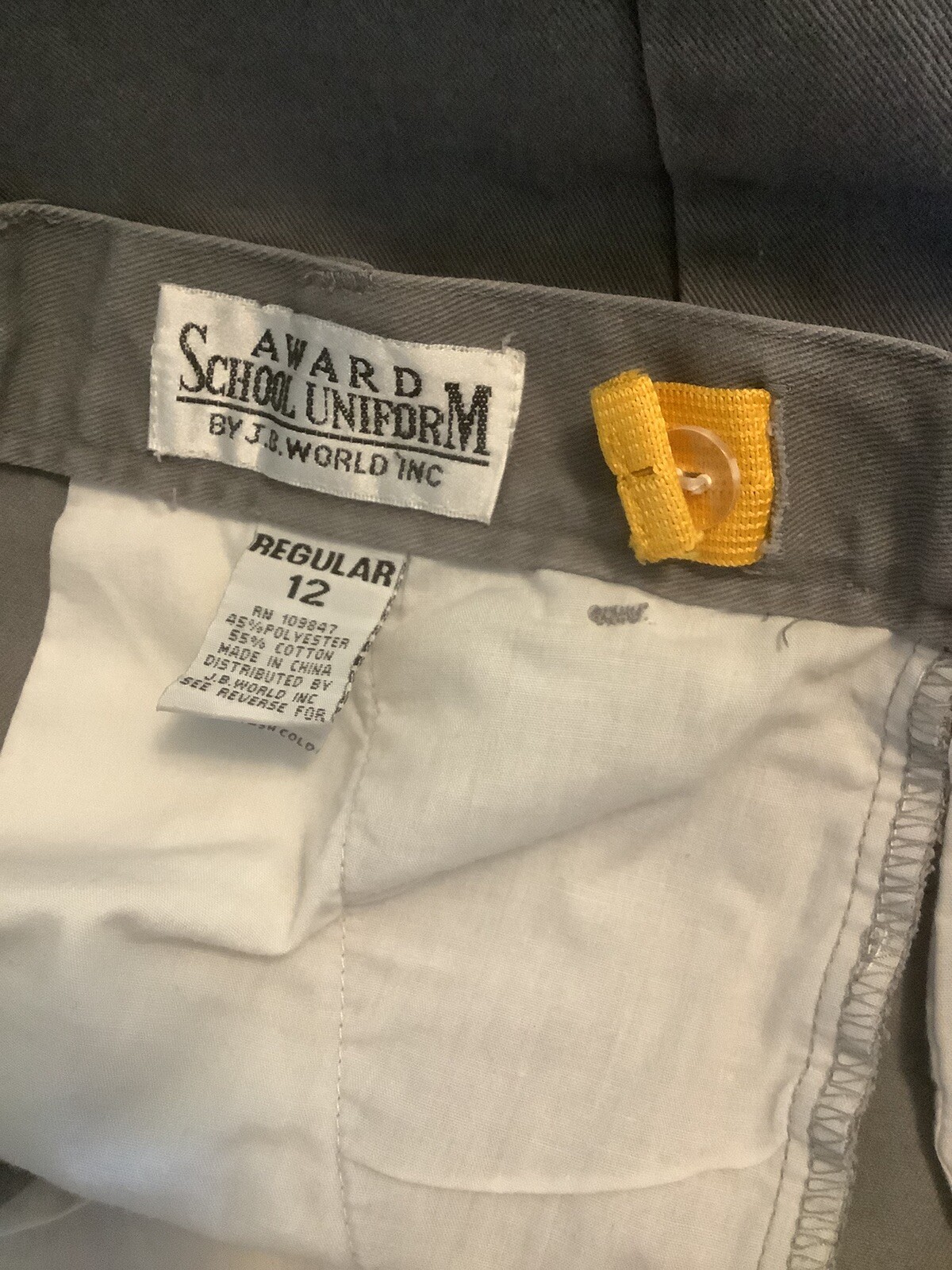 Boy’s Award School Uniform Gray Shorts Flat Front Size 12 Regular Cotton Blend