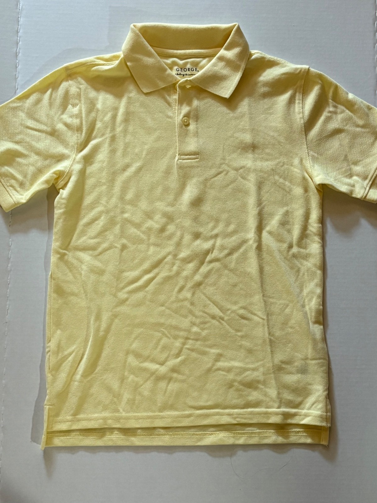 George Boys School Uniform Short Sleeve Polo Shirt Yellow Size 10-12 Large
