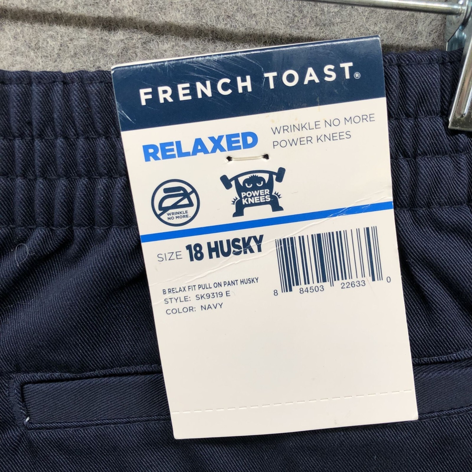 NWT French Toast School Uniform Pants 18 Husky Relax Fit Pull On Navy Blue