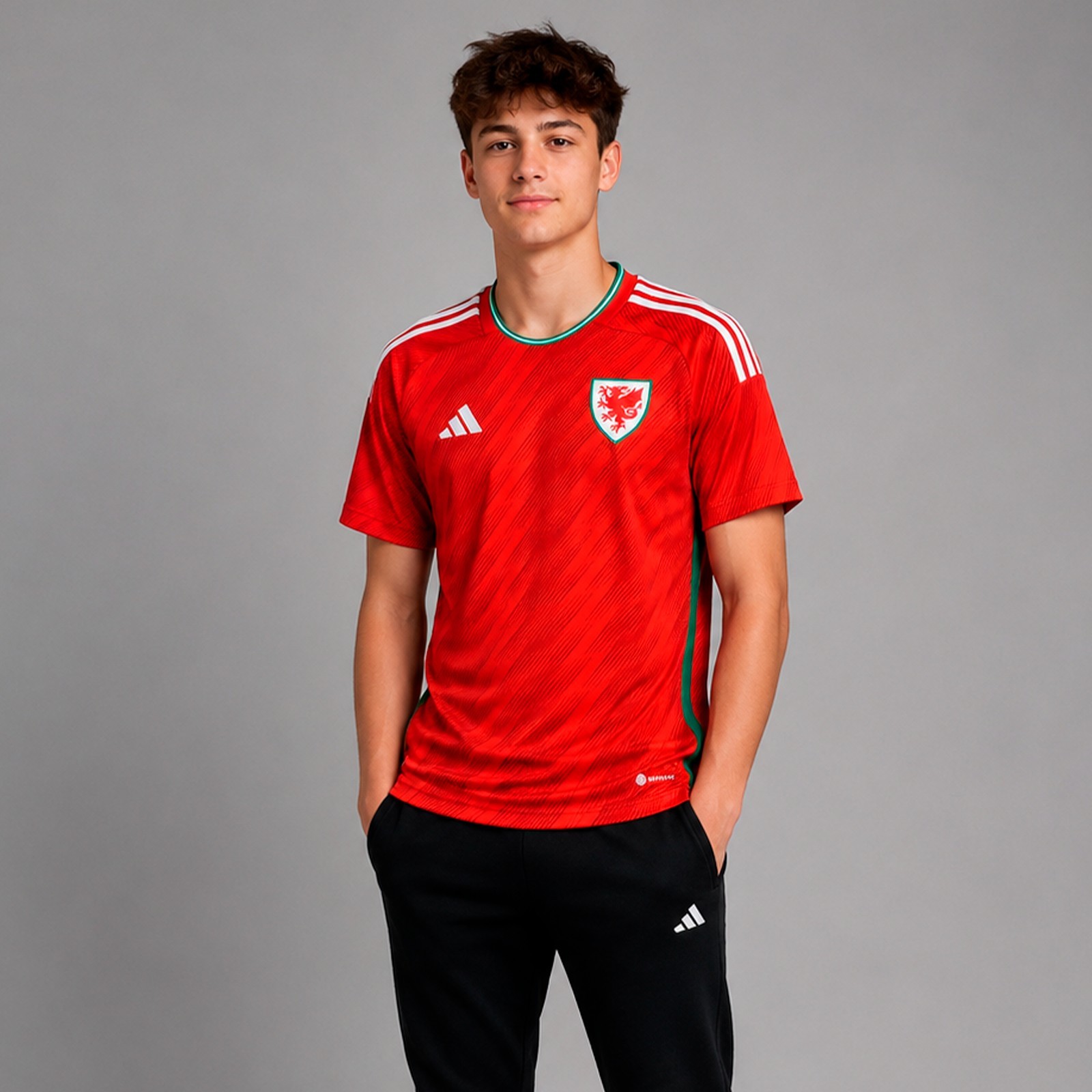 Adidas Wales Home Football Shirt Youth 15-16 Years Red Aeroready Soccer Jersey
