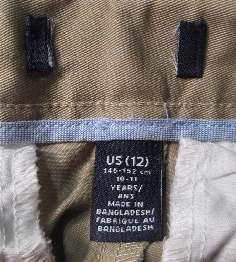 LANDS END Khaki Plain Front School Uniforms Pants Boys 12 Inseam 26″ NEW