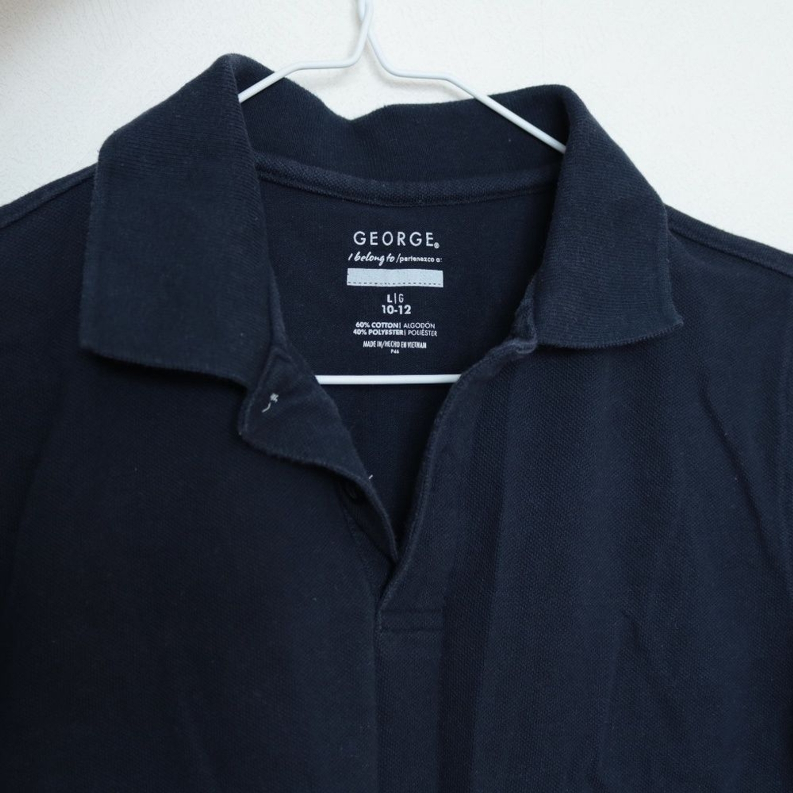 4 Pk Navy Blue Short Sleeve Uniform Polo Shirt Set Size L 10/12