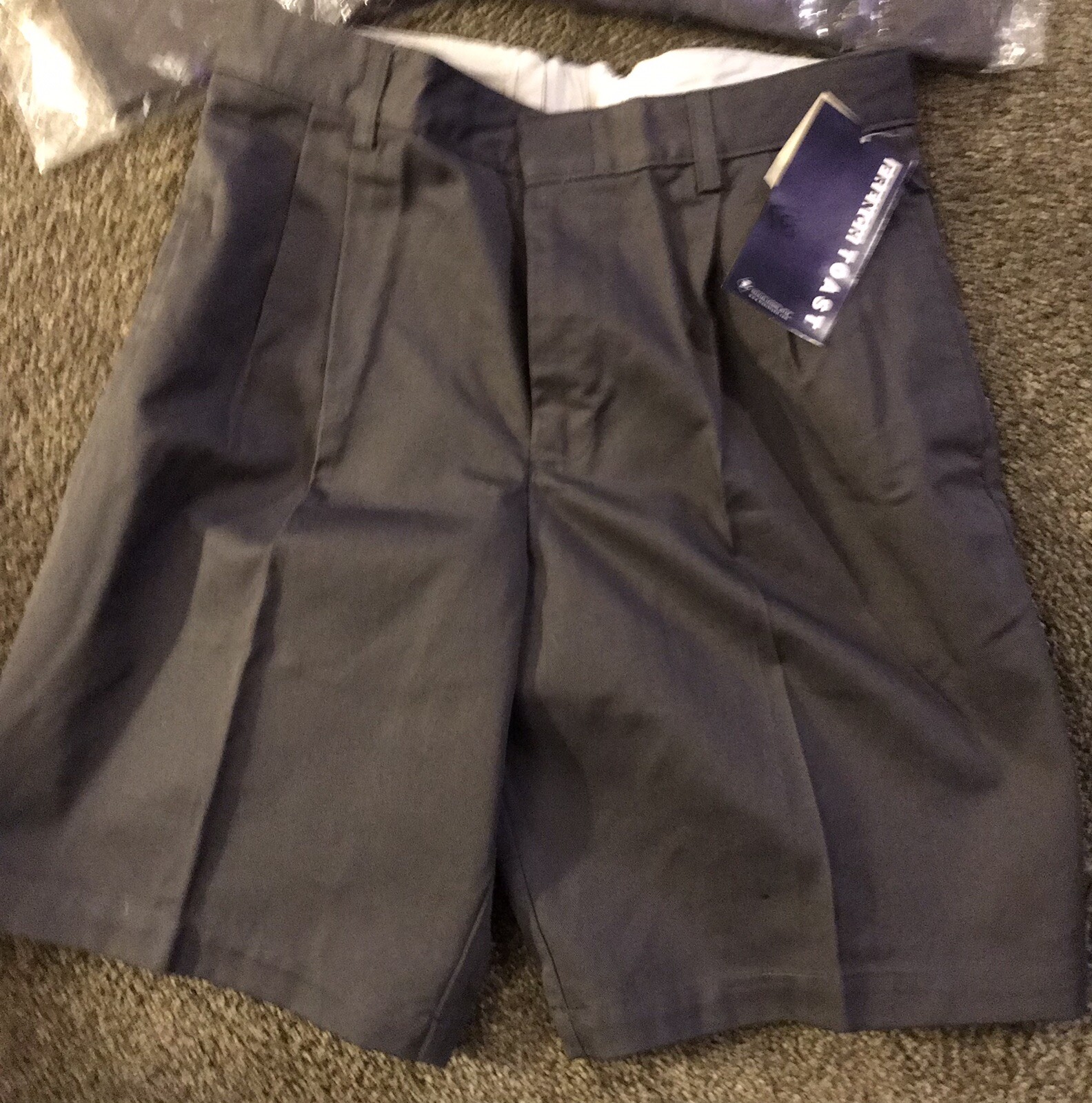 French Toast – boy’s uniform pleated dark grey shorts -size 14 husky