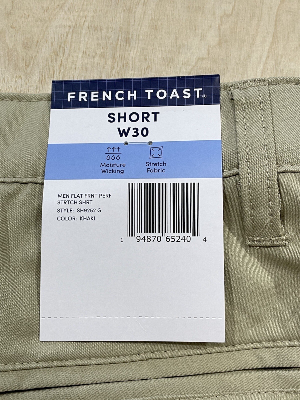 French Toast Uniform Shorts Boys Size W30 Khaki NWT