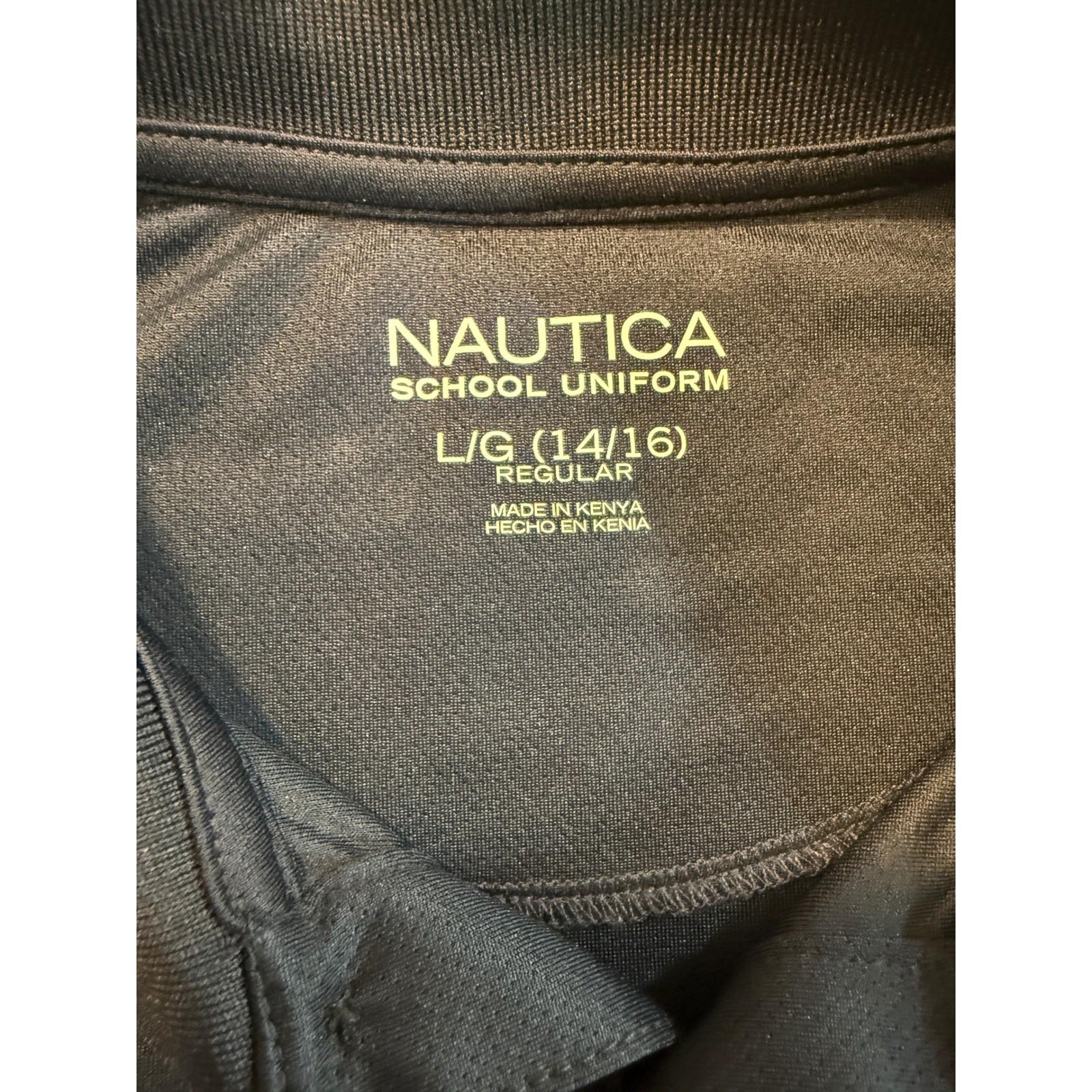 Nautica Boys School Uniform Performance Polo Shirt Navy Blue L 14/16 N881605E