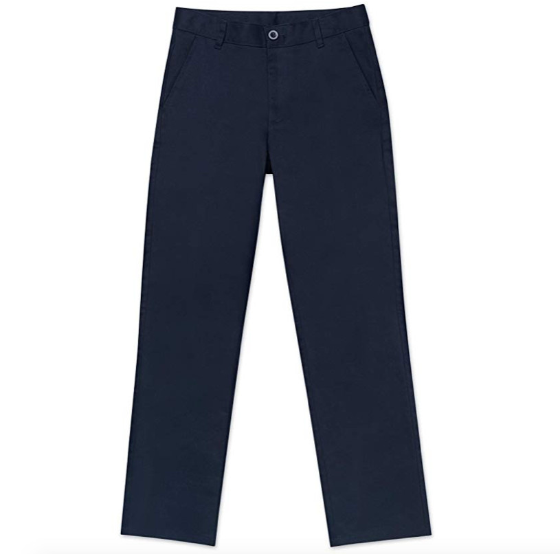 Nautica Husky Boys’ Uniform Skater Twill Pant, Navy, X-Large/18 – Husky
