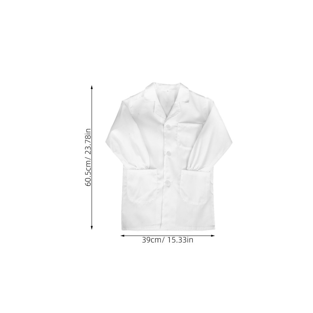 Unisex Kids Lab Coat for Party White Scientist Costume Comfortable Fabric