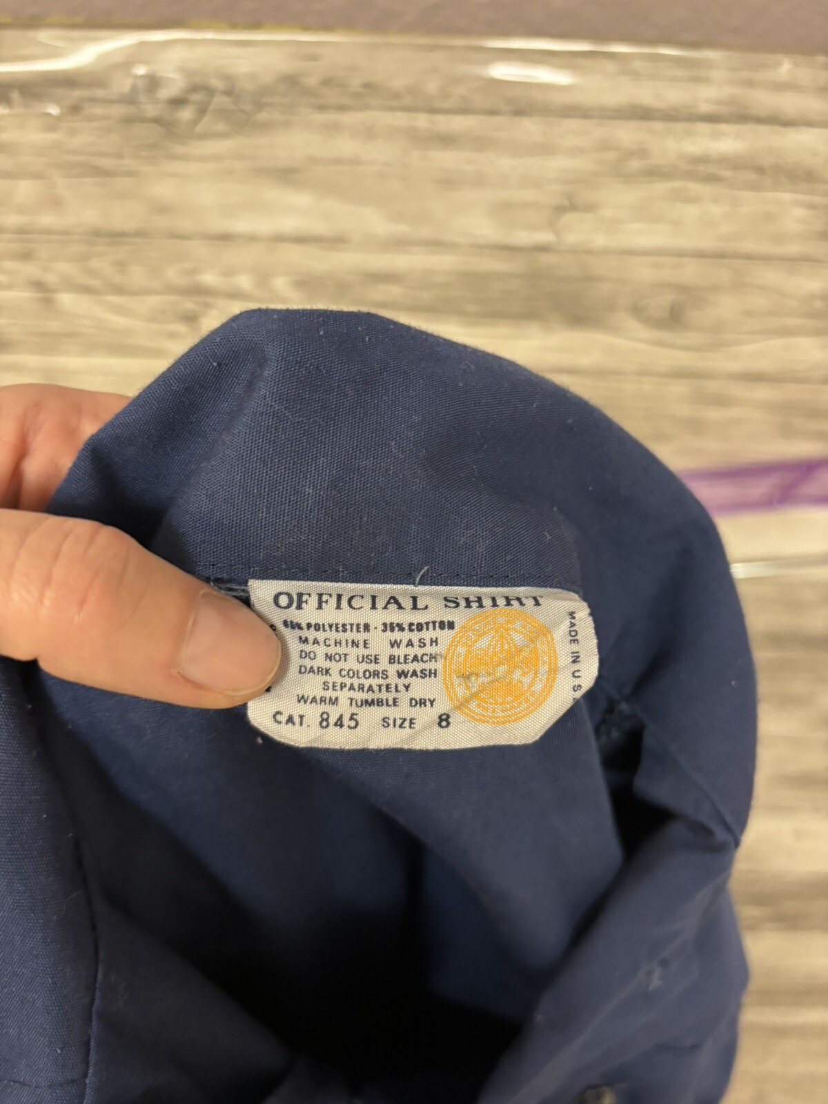 Boy Scouts Official Boys Shirt Size 8 Navy Blue Long Sleeve ButtonDown