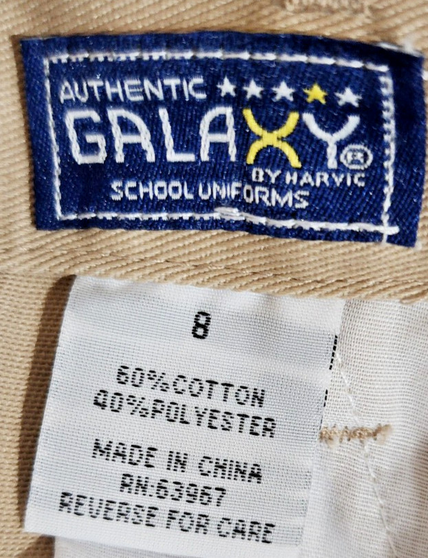 Authentic Galaxy boys size 8 Khaki school uniform pants NEW WITH TAGS