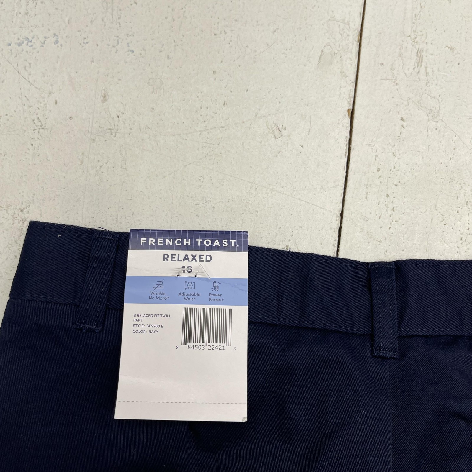 French Toast Pants Boys 18 Navy Relaxed Twill Adjustable Waist School Uniform