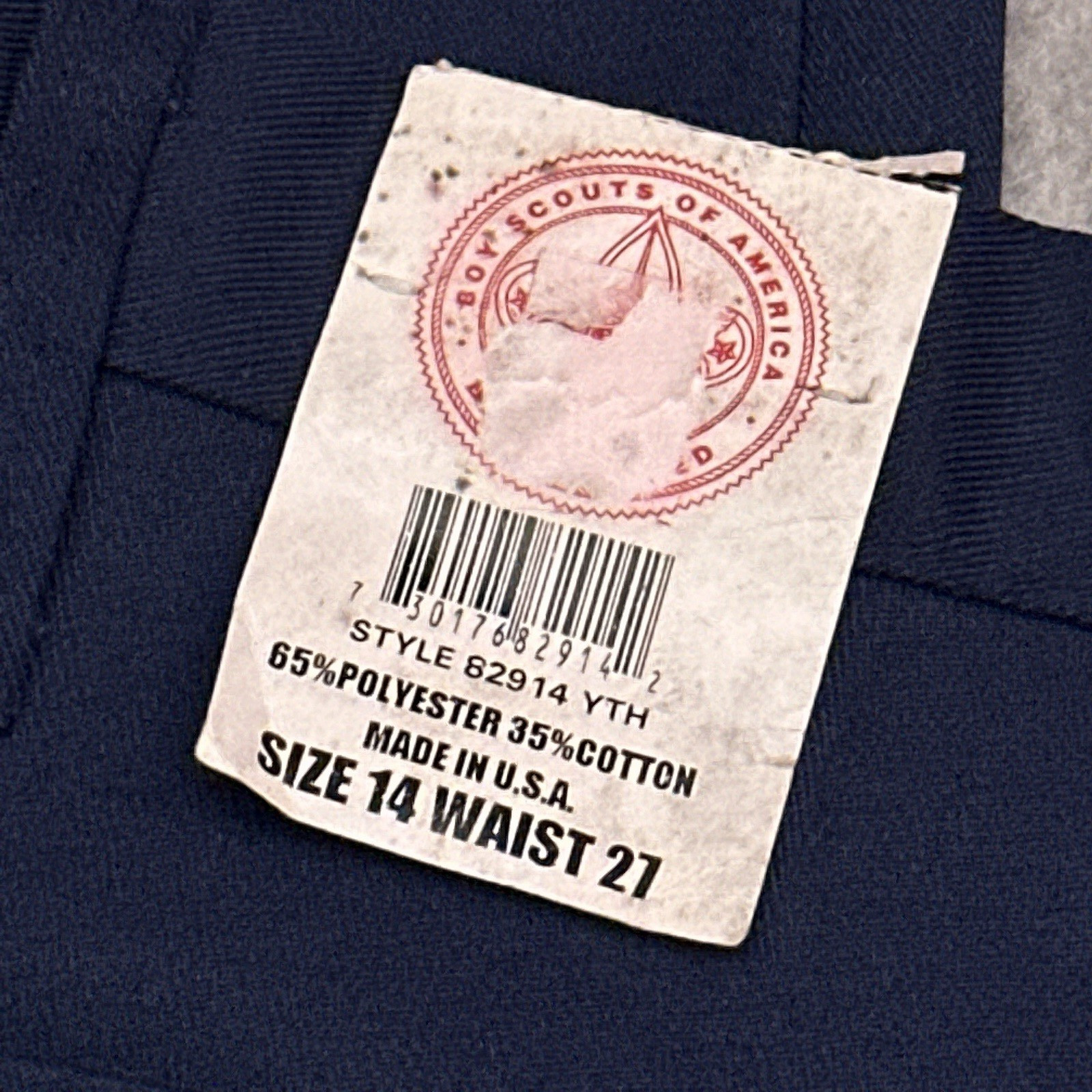 NEW Vintage 90s BSA Cub Scout Uniform Pants Boys 14 Blue Made in USA Unhemmed