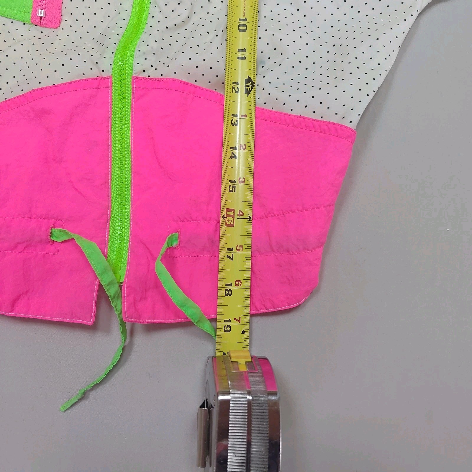Vintage French Toast Neon 80s 90s Kids Pink Zip Up Windbreaker Colorblock Size 6