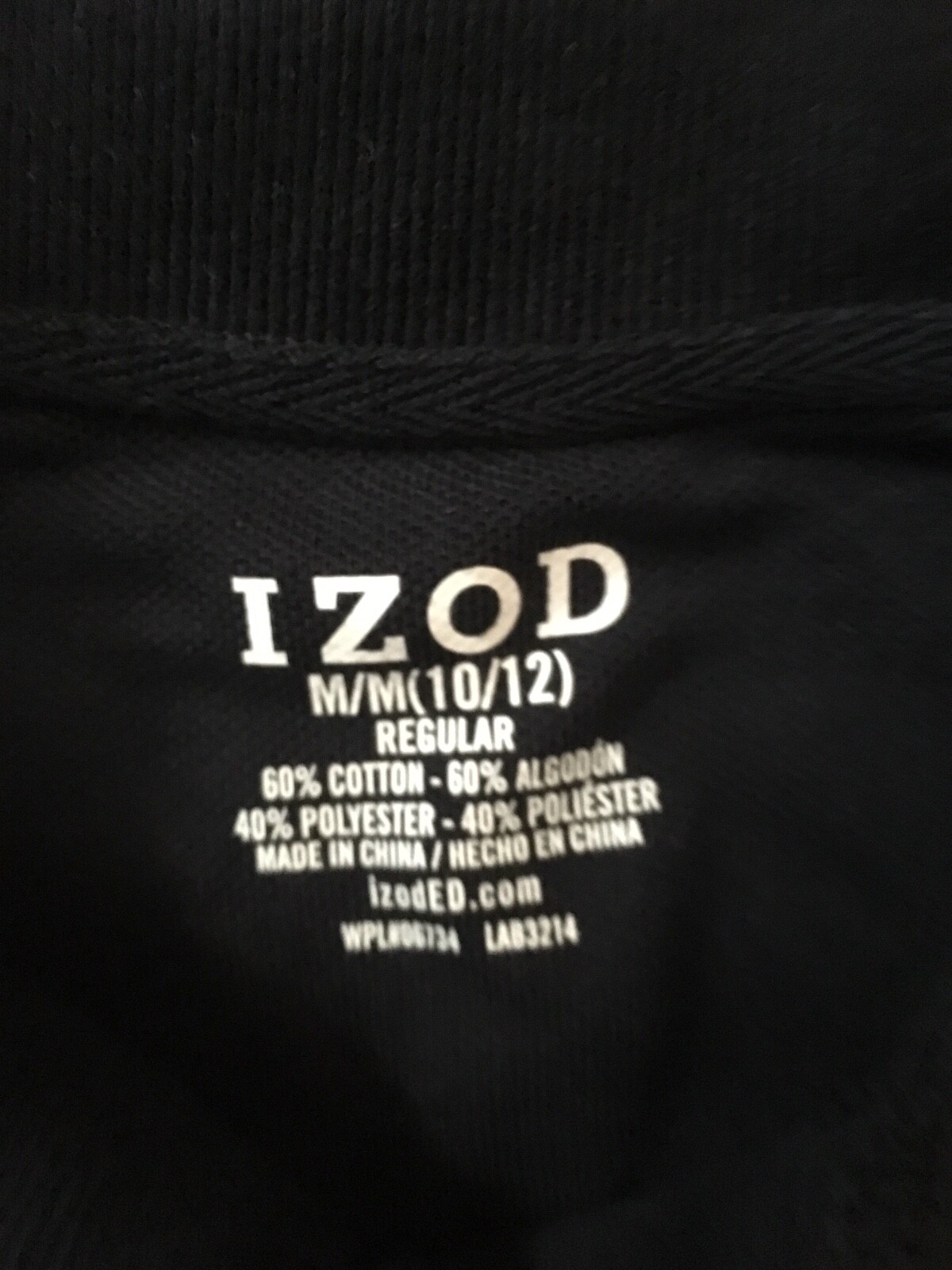  Izod Boys Navy blue Long sleeve polo   Size M(10/12)