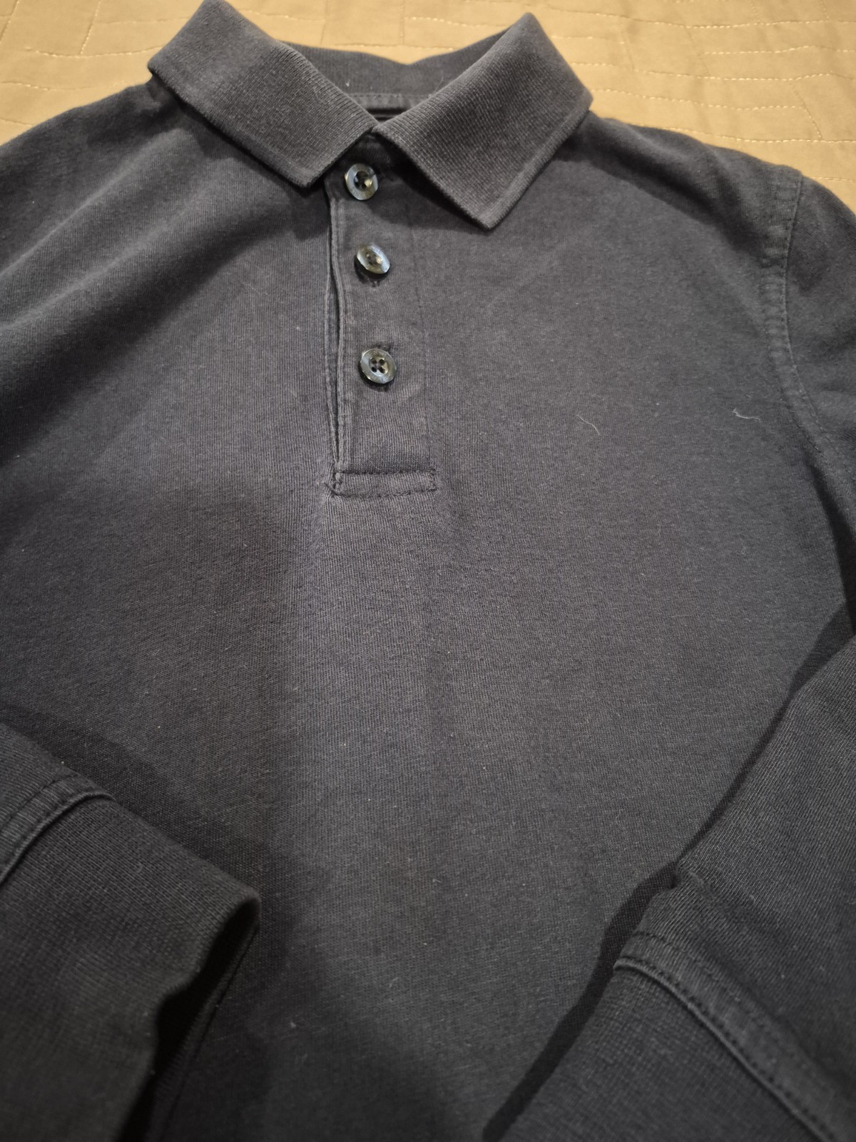 Dennis Uniform Youth Long Sleeve Polo Shirt Navy Blue YXS 5-6 School Uniform Top