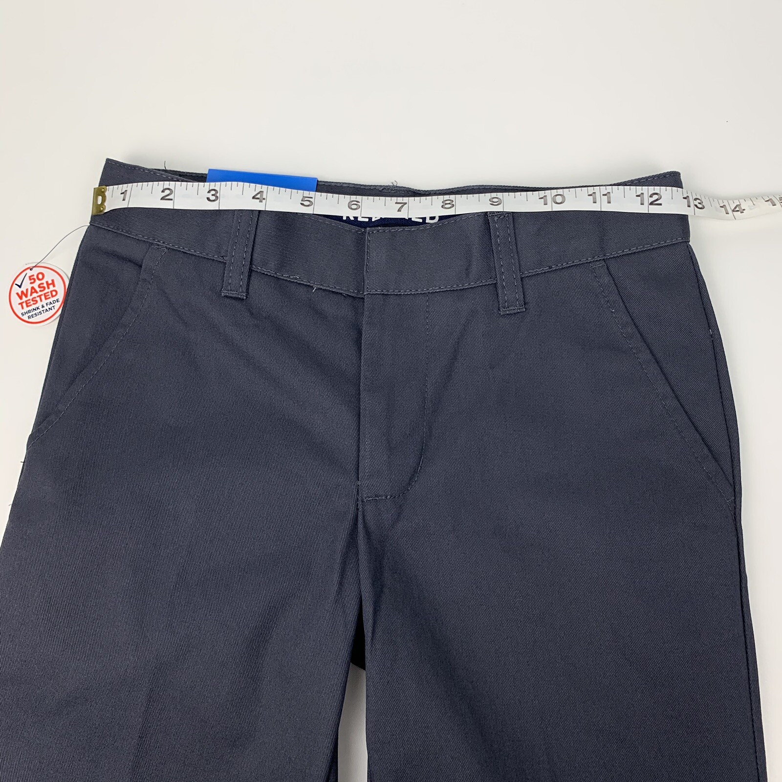French Toast Boys Uniform Pants Relaxed Adjustable Waist Double Knee Grey Size 8