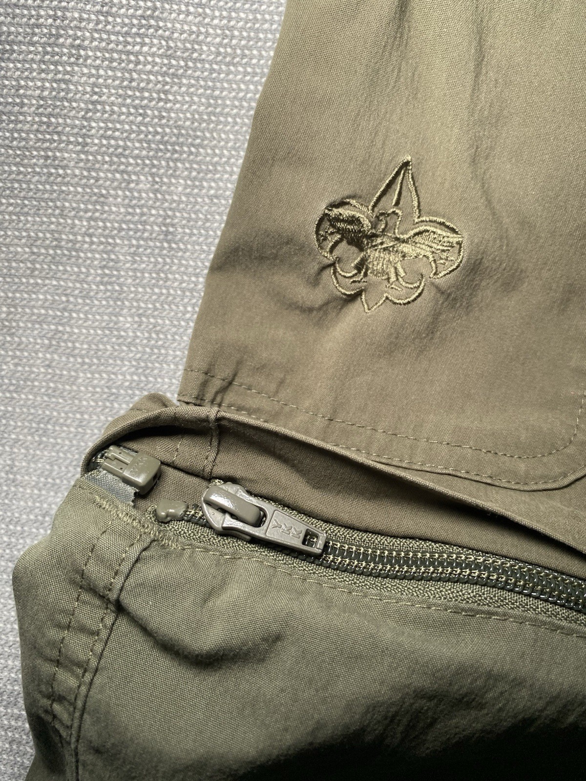 BSA Boy Scouts Uniform Switchback Convertible Pants Olive Green Size 14 Youth