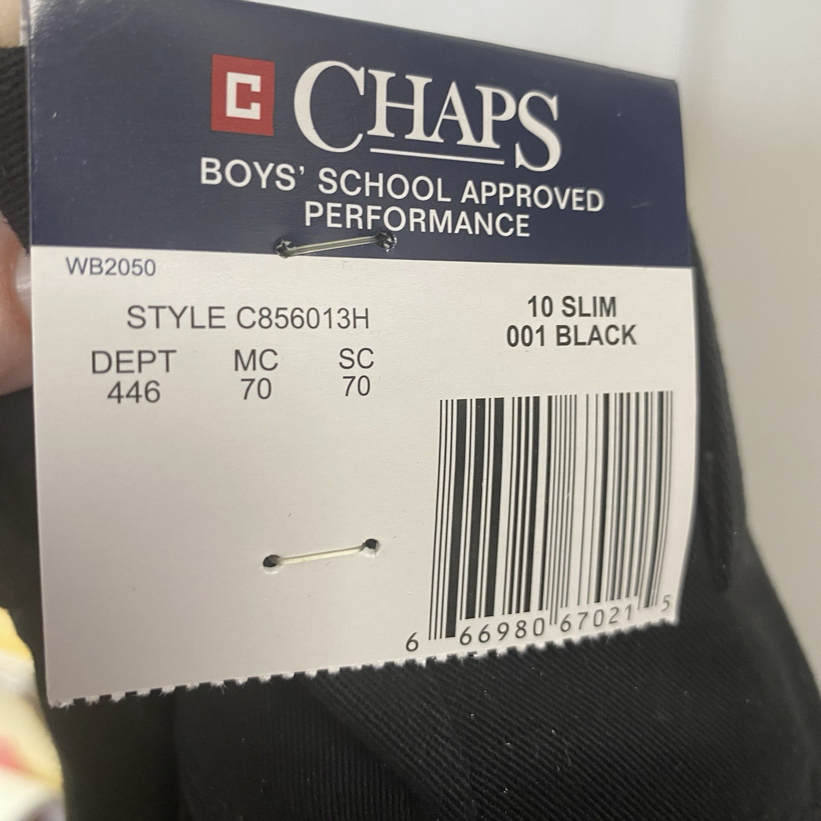 Chaps NWT Boys’ School Approved Black Pleated Front Pants Size 10 Slim