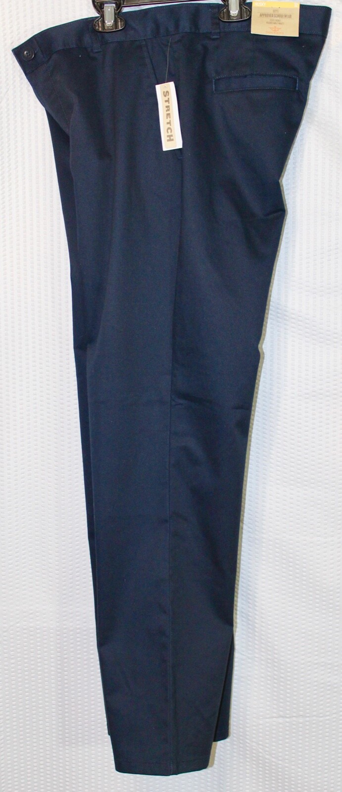 DOCKERS APPROVED SCHOOL WEAR UNIFORM TWILL BOYS PANTS, SIZE 32 HUSKY, NAVY, D40