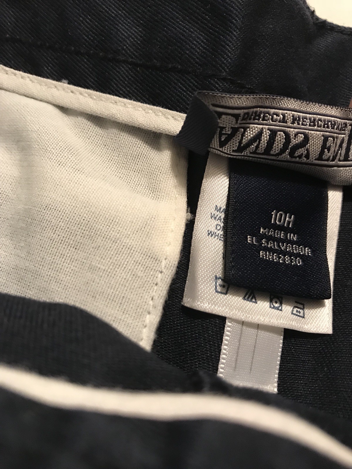 LANDS END Navy Blue School Uniform Pleated front Chino Pants Boys 10 Husky D003