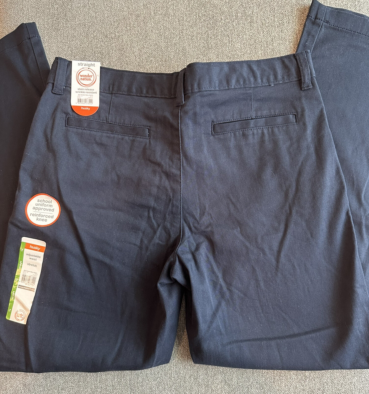 Wonder Nation Boy’s Twill Uniform Pant. Navy. Sz 14