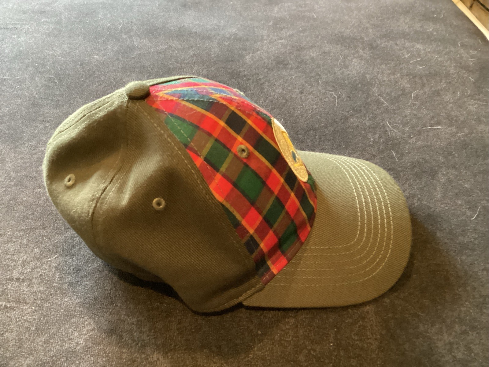 Webelos Boy Cub Scout Fitted M/L Hat Plaid Green G900w