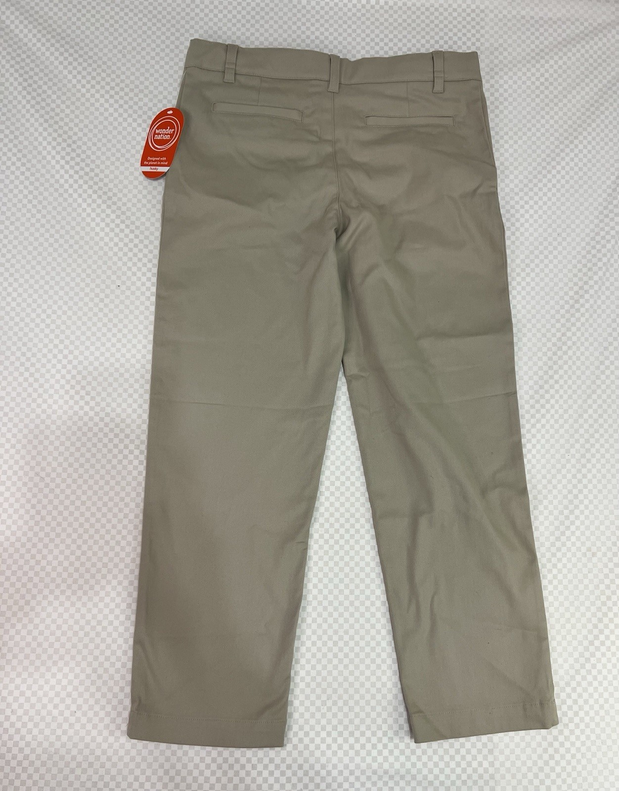 Wonder Nation School Uniform Chino Pants Boys Khaki Stretch Husky Size 10 🆕