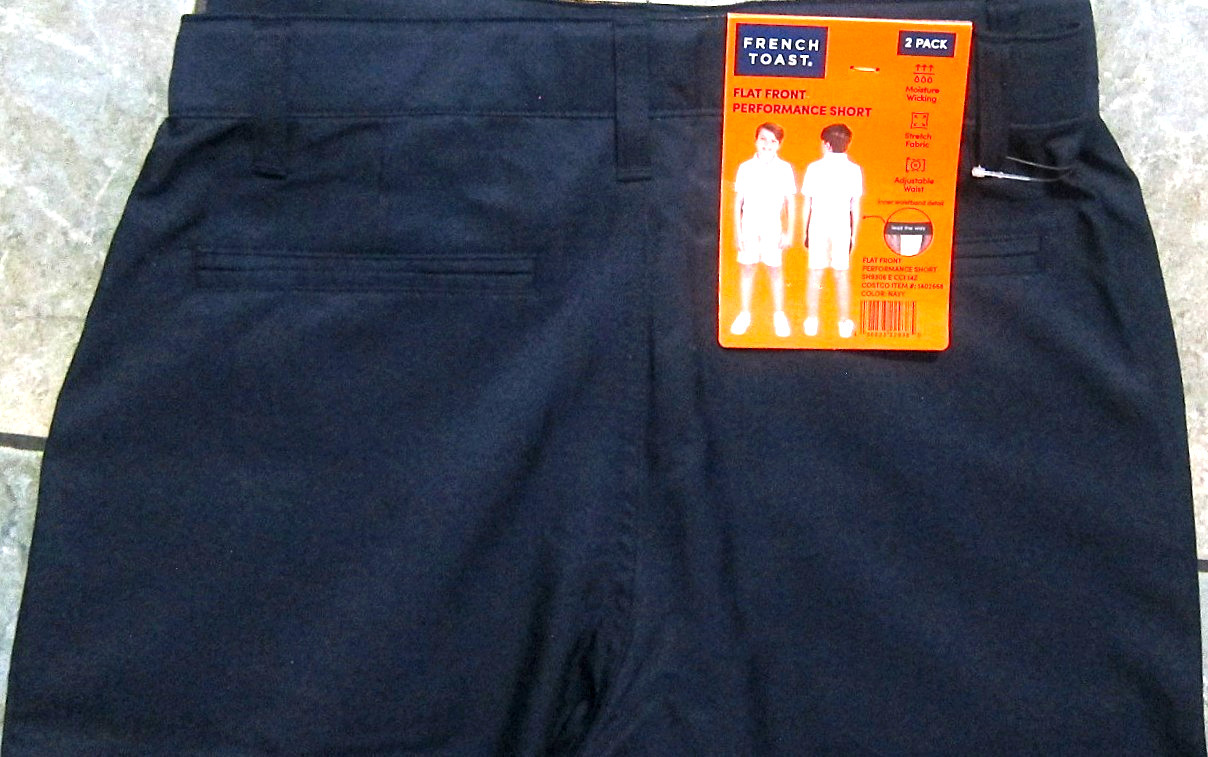 NWT – Lot 2-pk Boys Sz 14 French Toast Uniform Stretch Performance Navy Shorts