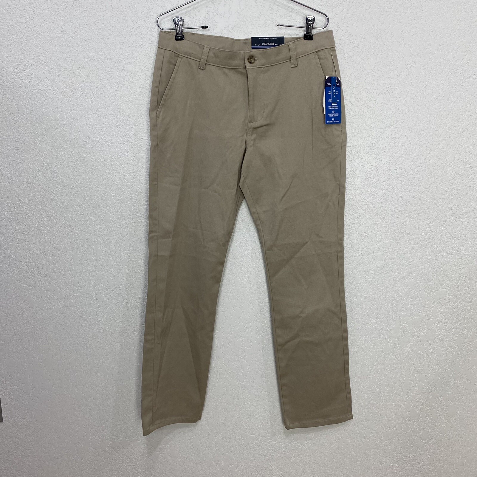 Nautica Uniform Khakis Formal Pants Boys Youth Size 16 Husky Basic New