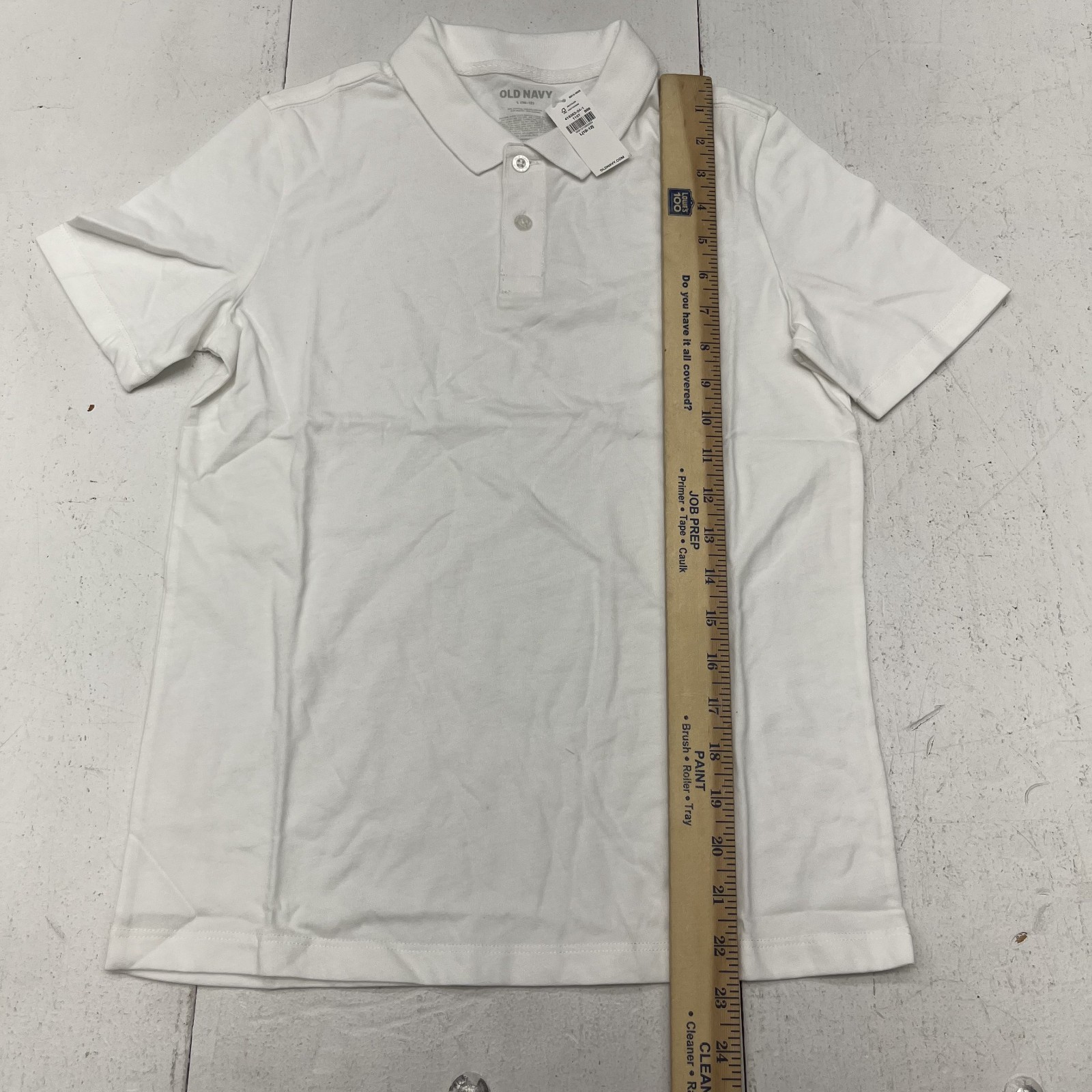 Old Navy White School Uniform Jersey Short Sleeve Polo Boys Size Large NEW