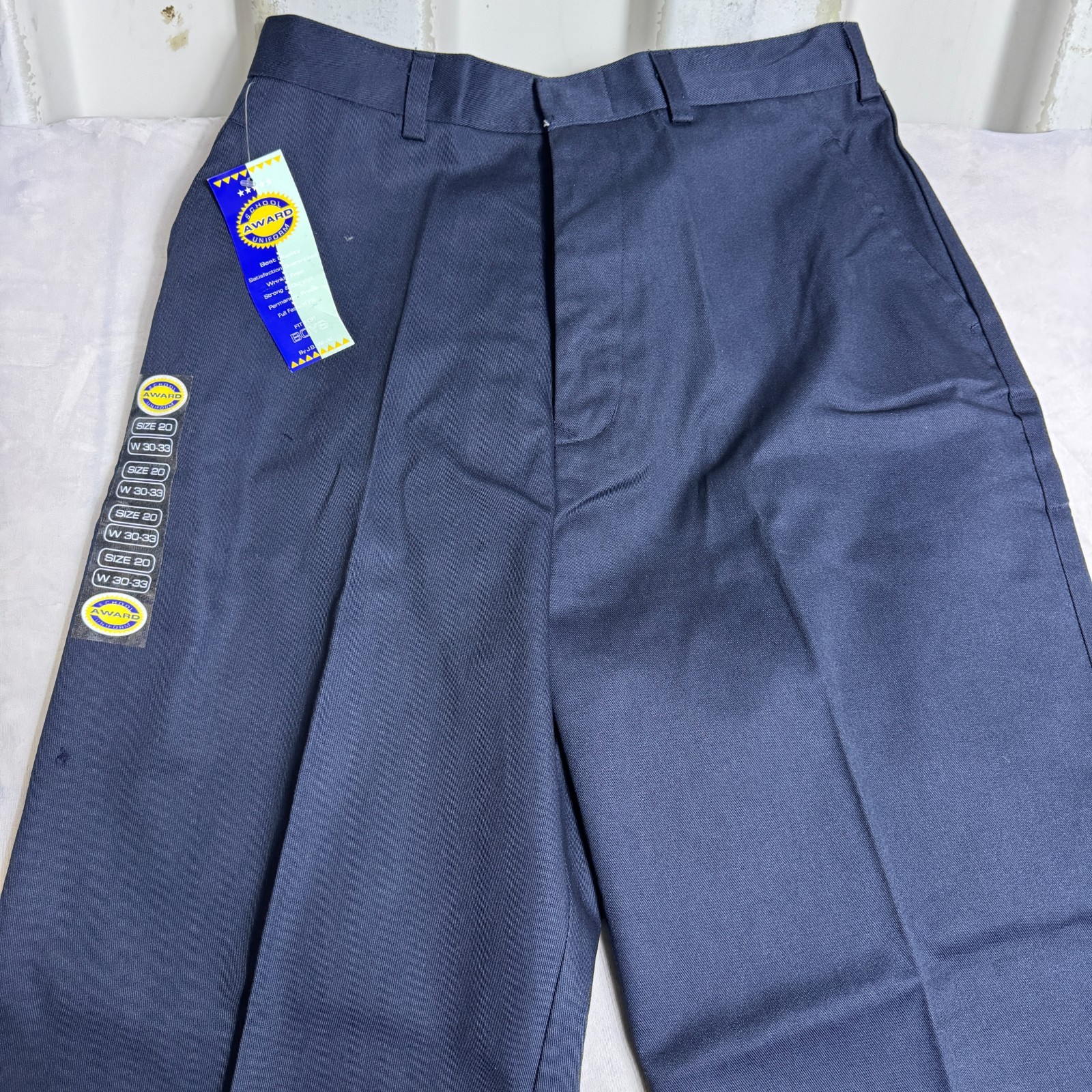 J.B. World School Award Uniform Pants Boys Blue Permanent Press Size 20 NWT