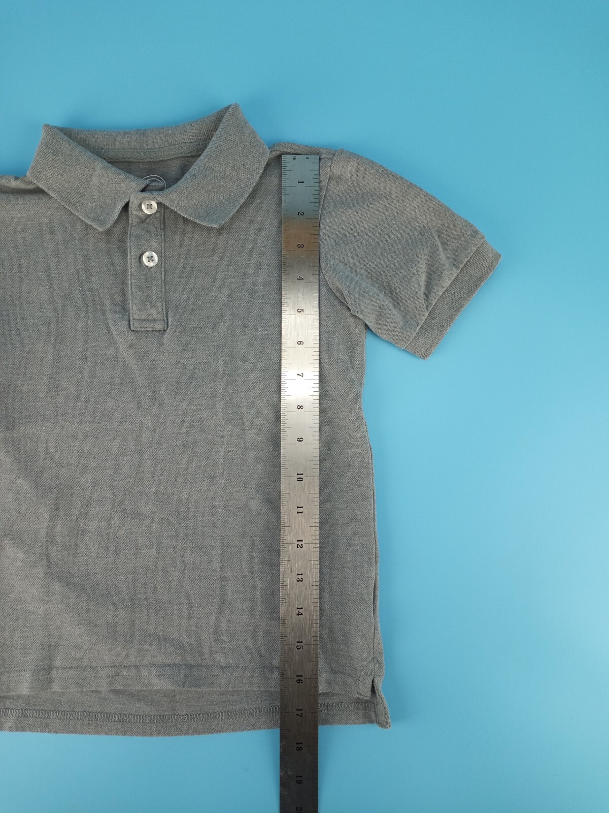 Wonder Nation Boys Size XS 4 – 5 Uniform Collar Shirt 1/4 Button Up Gray Grey