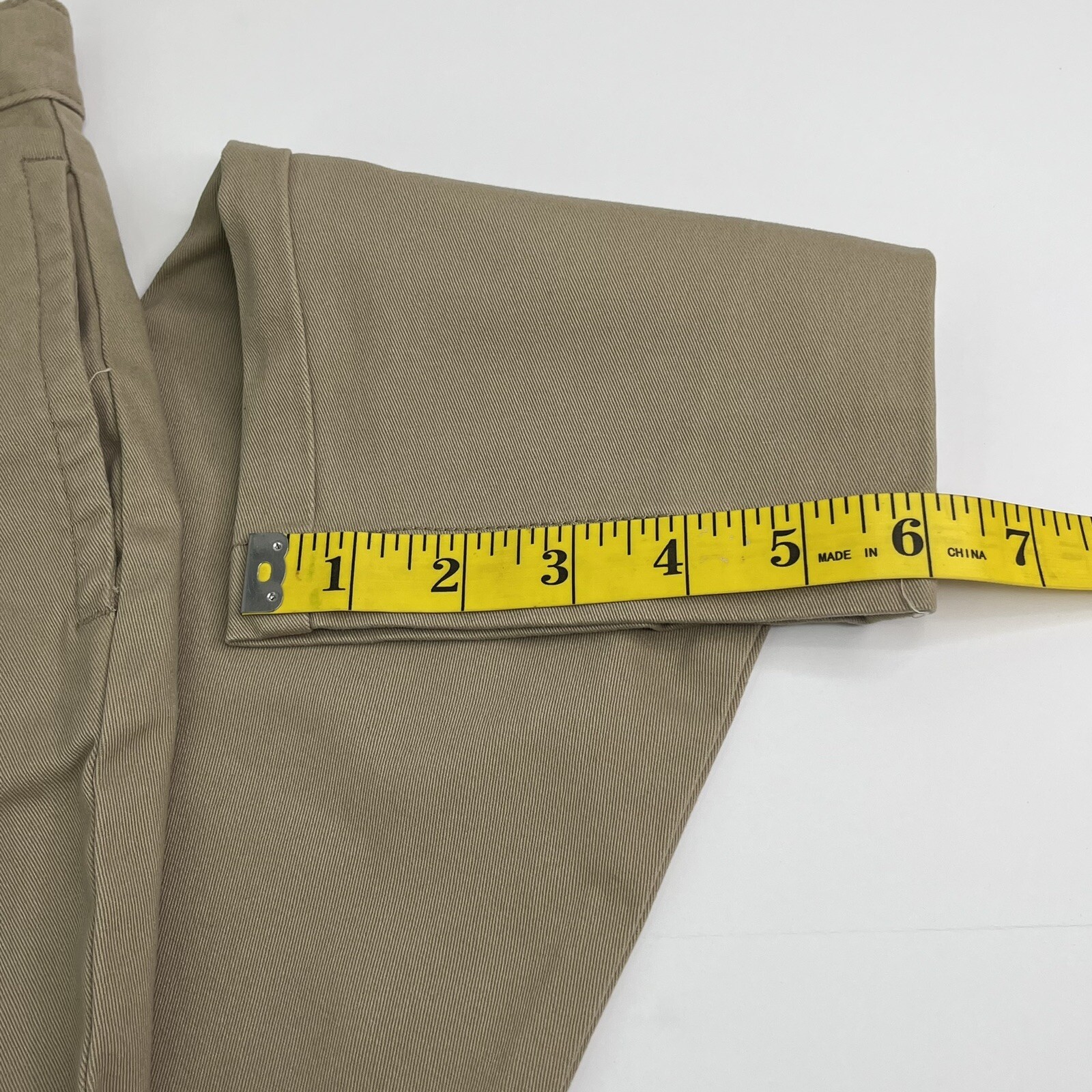 School Uniform Pants Husky 12 Straight Leg Beige Adjust Waist Stretch Reinforce
