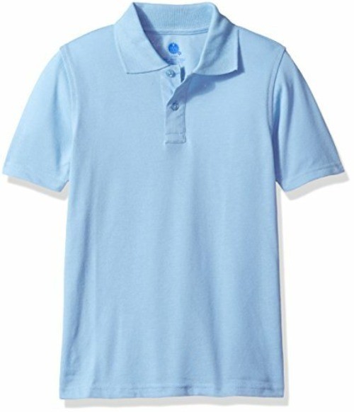 Real School Uniforms Pique Polo Shirt Unisex Short Sleeve Blue Youth XS 4/5