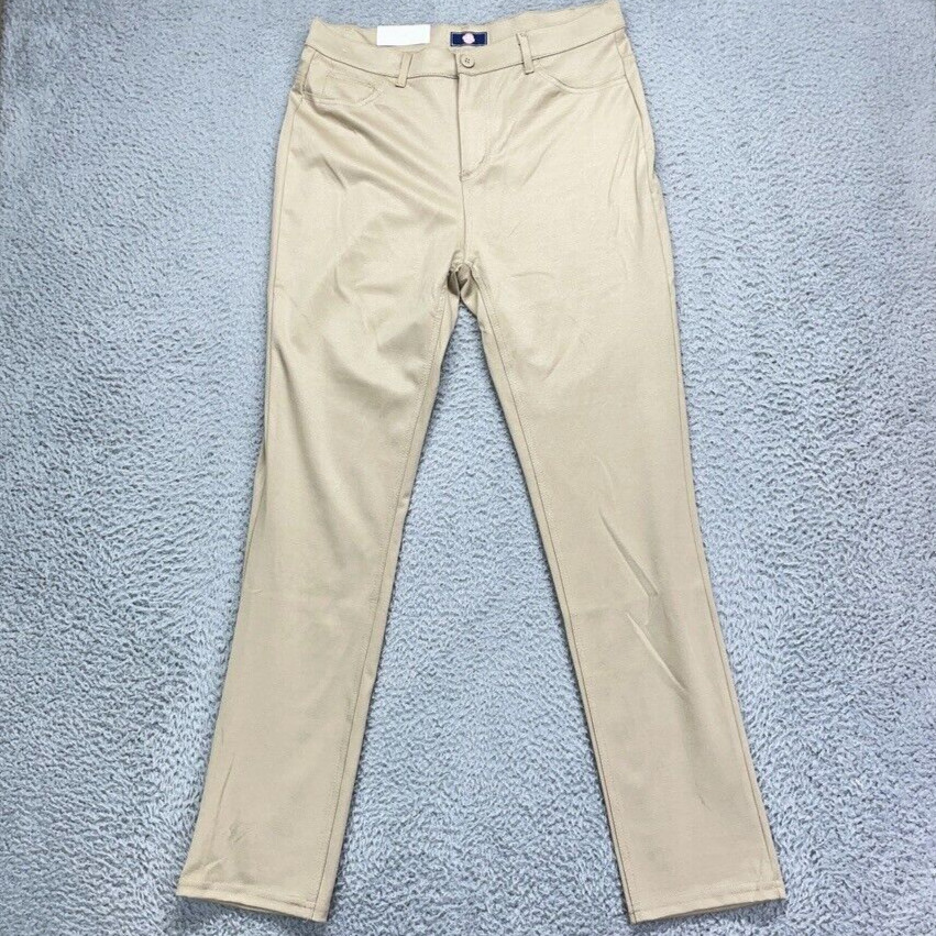 School Uniform Boys 11/12 Beige Khaki Pants Flat Front 34×31 NEW