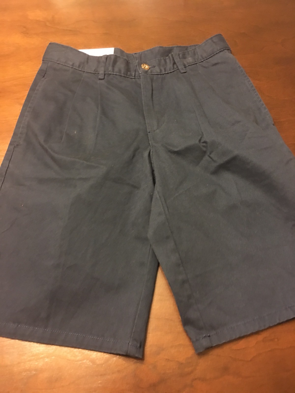 IZOD Boys Uniform Pleated 14 Reg Navy Blue Shorts Adjustable Waist NEW
