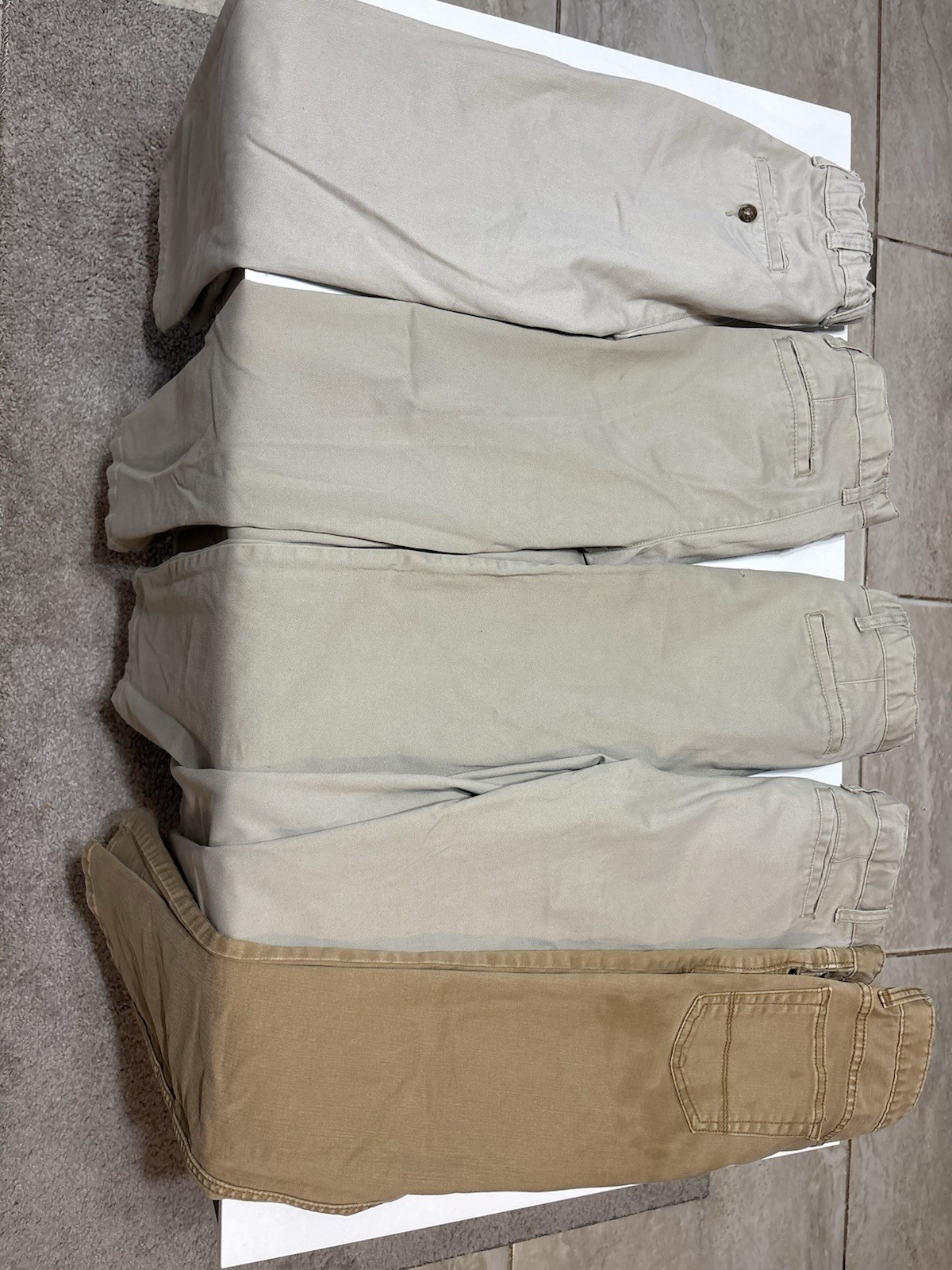 Youth Boys Size 12 Uniform Khaki Pants School Lot Bundle Of 5 Read*