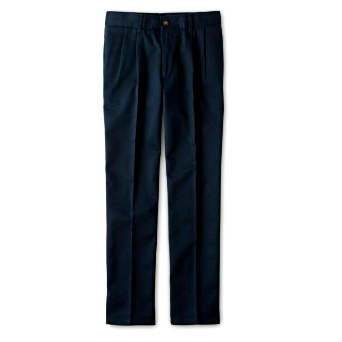 IZOD Little Boys Pleated School Uniform Pants NWT Size 4 Adjustable Waist Navy