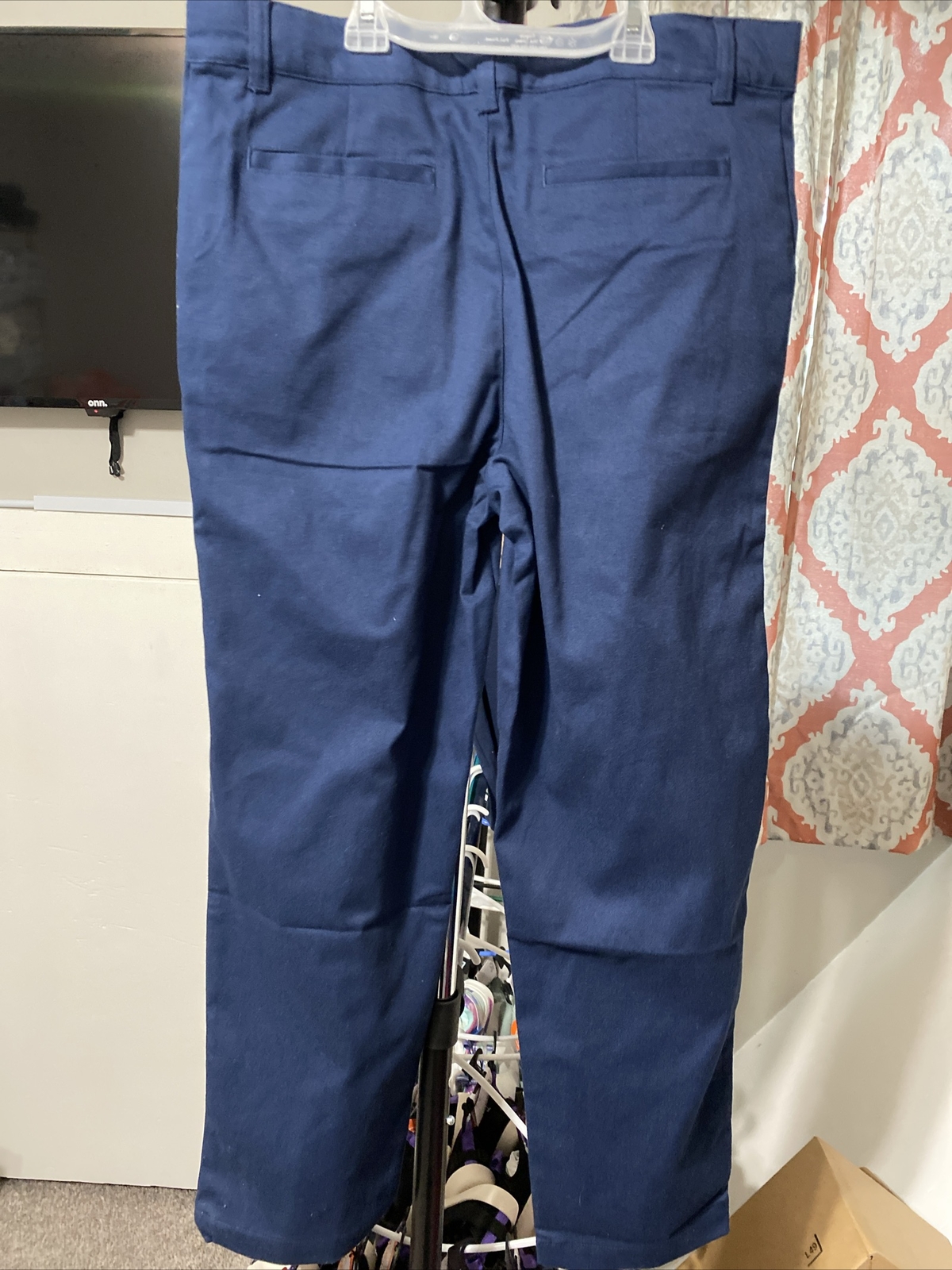 Wonder Nation Boys School Uniform Flat Front Pants Size 14 Husky Blue Cove
