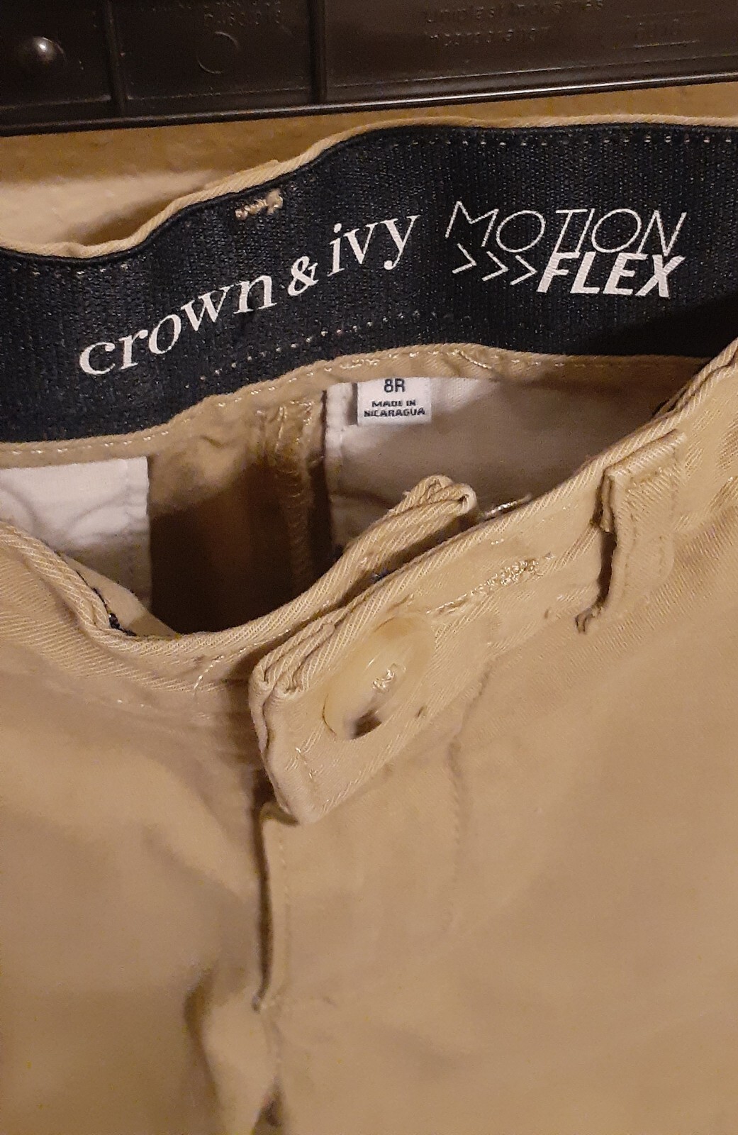 L@@K- Boys Crown & Ivy Motion Flex Khaki School Uniform Shorts Sz 8 Reg NICE!