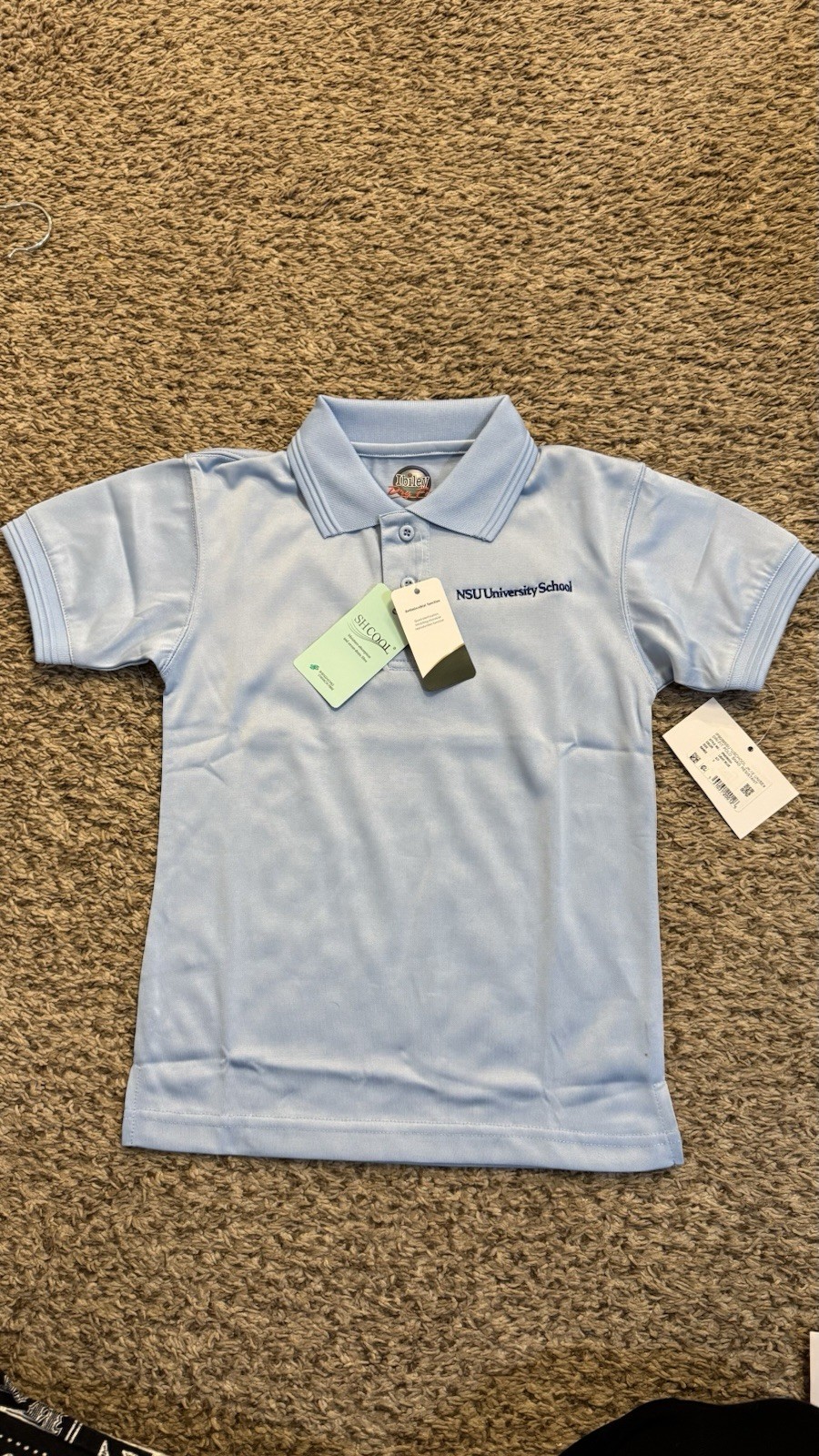 NSU University School Uniform Polo Shirts Youth Size 6/7 Blue NWT