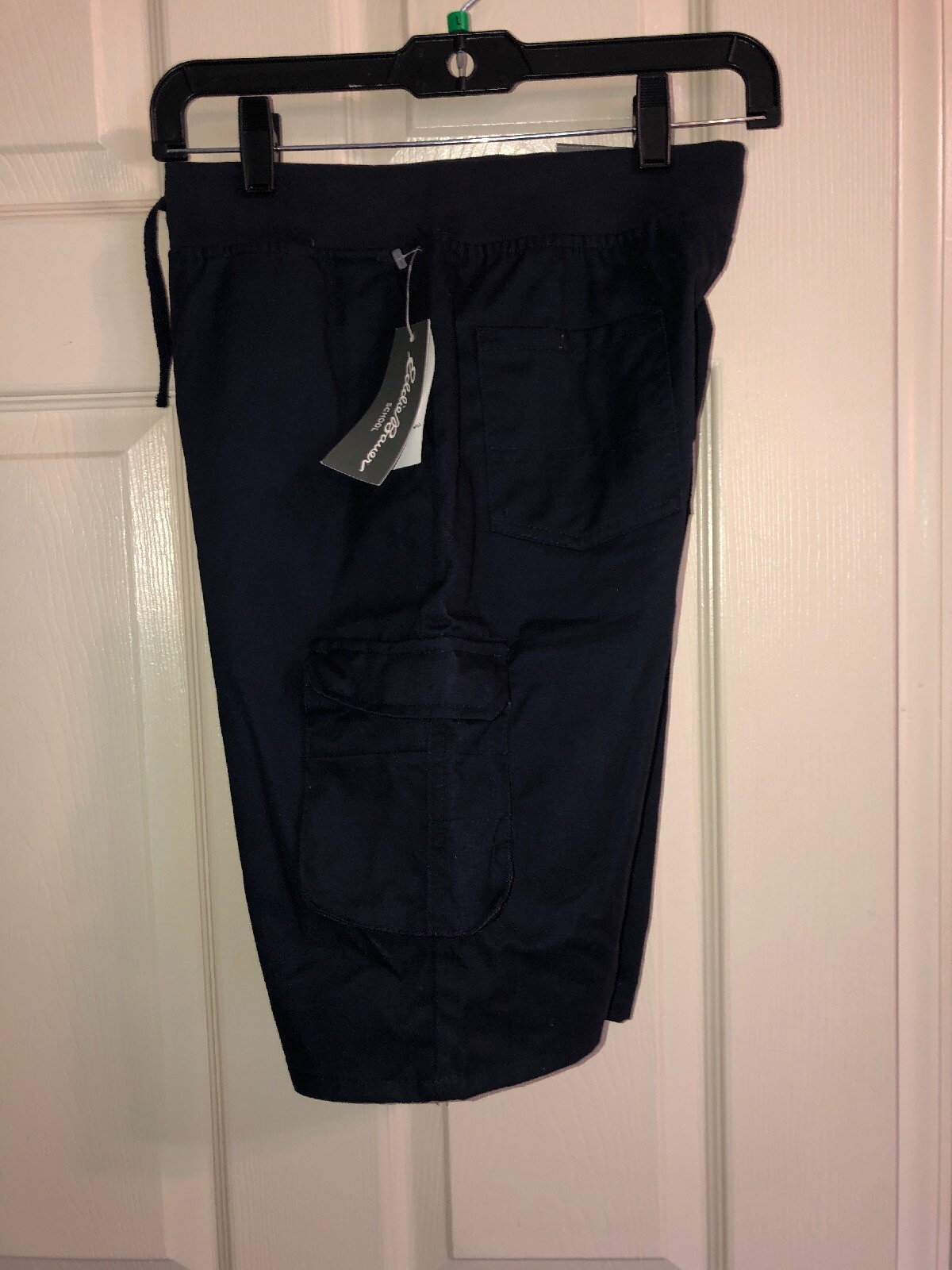 Eddie Bauer Uniform Full Elastic Waist Navy Cargo Shorts Size 7 Boys NWT