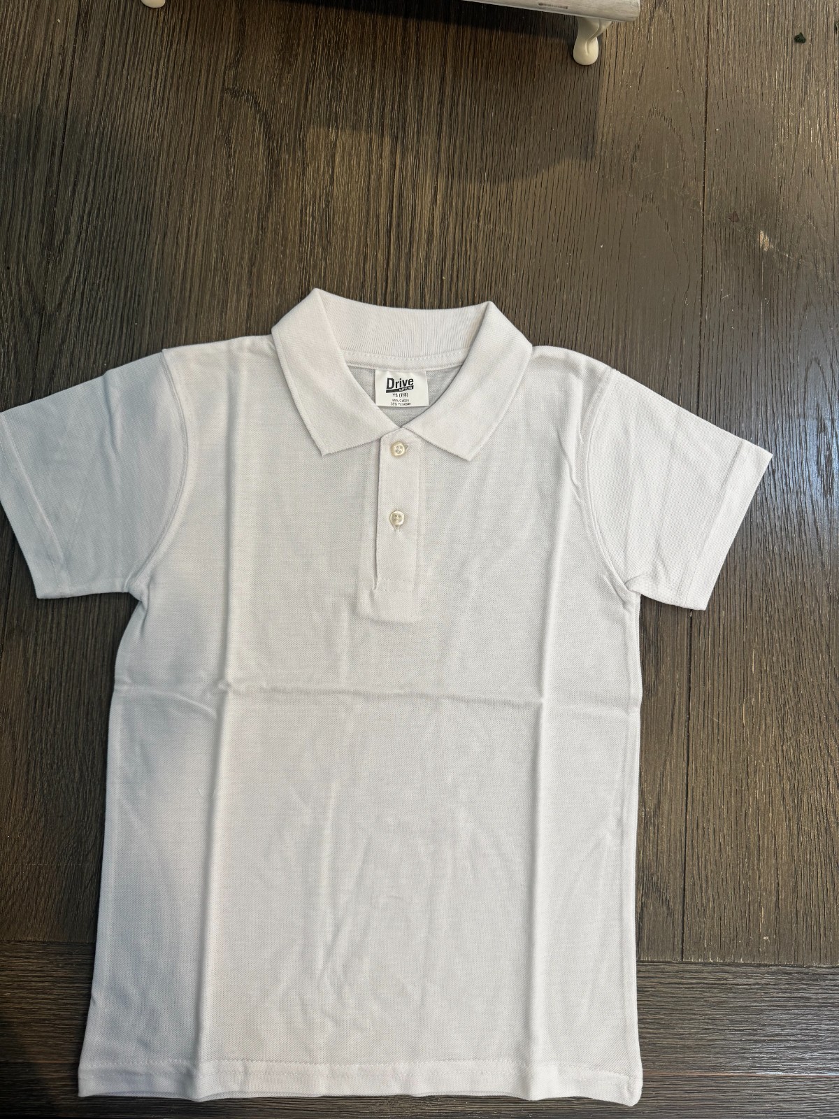 Drive Supplies Youth White School Uniform Polo Shirt Size 10/12 Poly Cotton