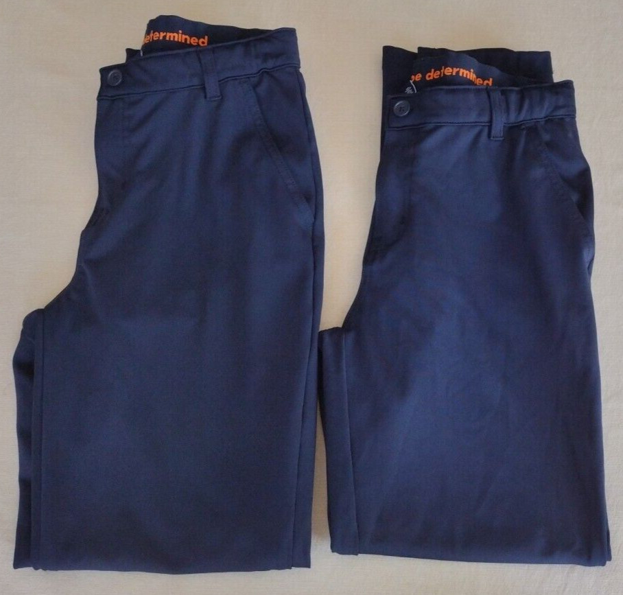2 Pair French Toast Boys’ Slim Navy Performance Pant Size 16 Polyester/Elastane