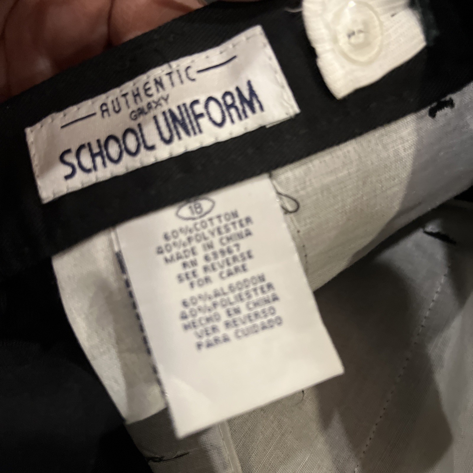 Authentic Galaxy School Uniform Size 18 Black Adjustable Waistband Pants