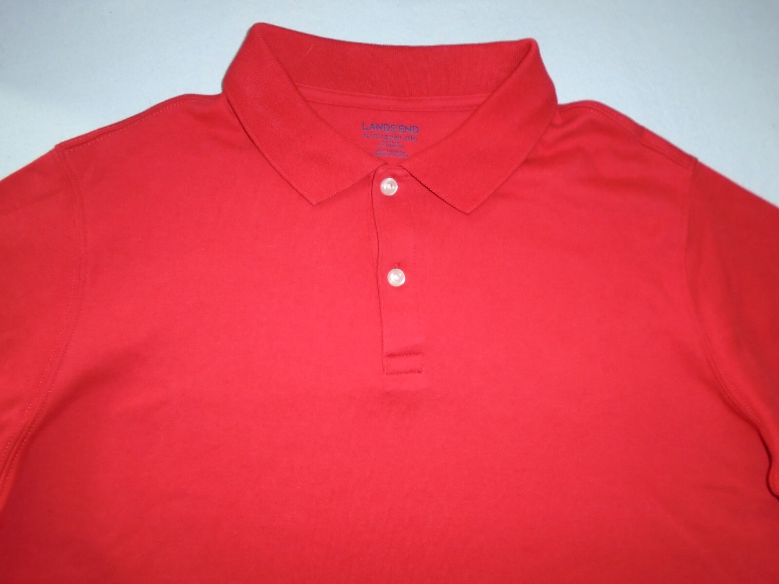 LAND’S END Boys size XL (18H-20H) or 15-16 years Cute RED Polo-SCHOOL