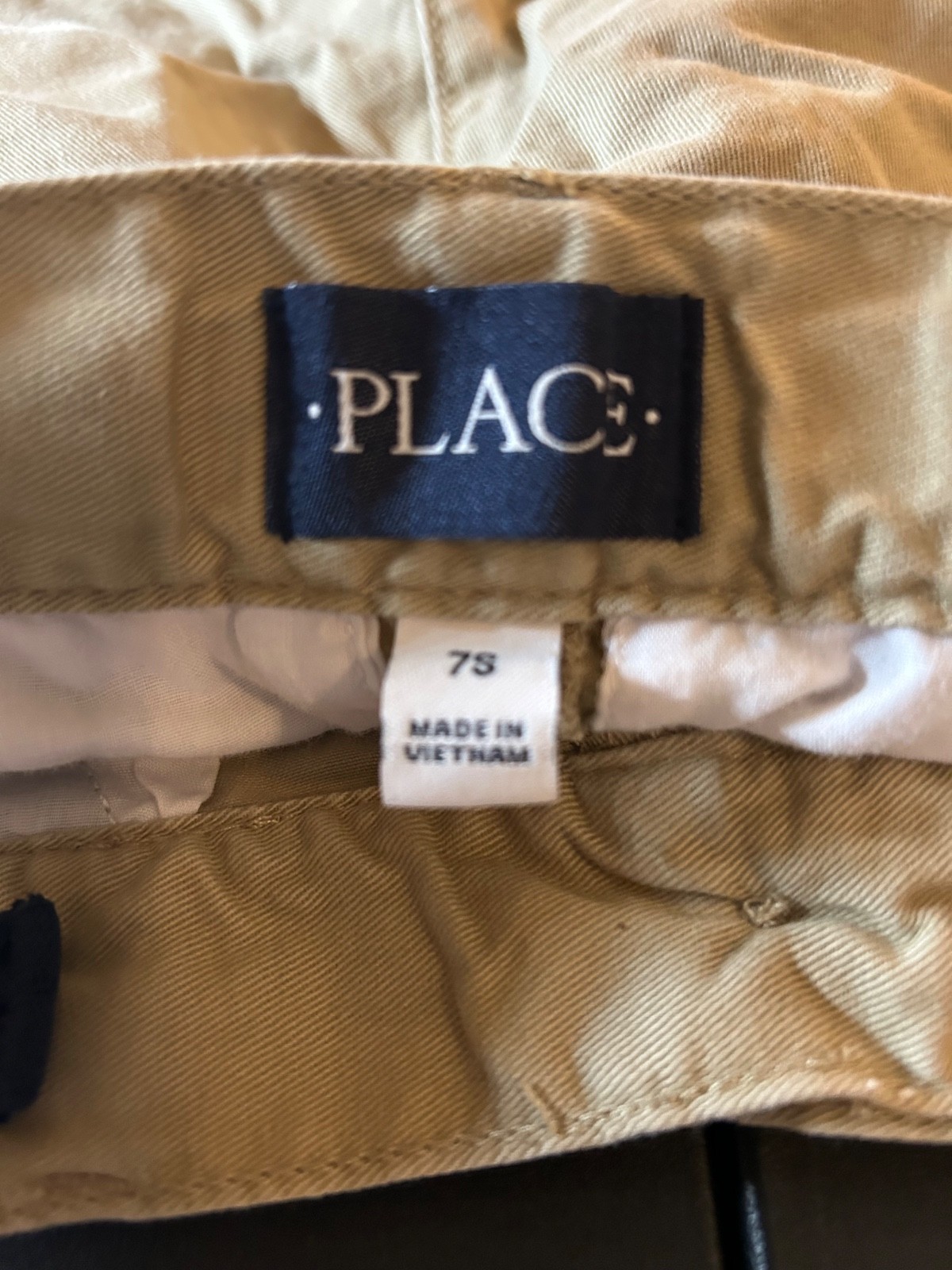 L@@K – Boys Khaki Children’s Place School Uniform Shorts Sz 7 Slim Adj waist